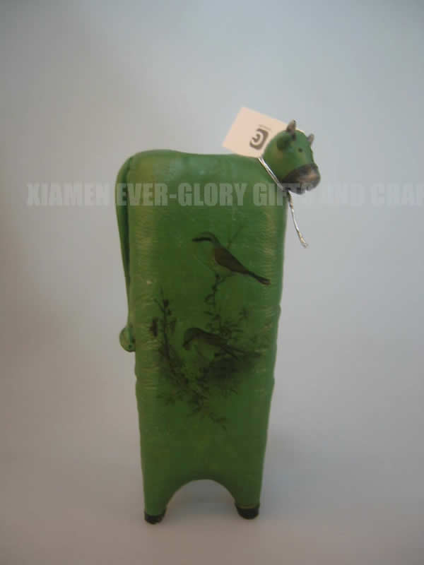 GREEN COW WITH FLOWER PATTERN (CANDLEHOLDER)